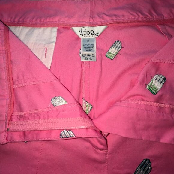 Lilly Pulitzer White Label Golf Capri Pants Pink Size 14 - Picture 8 of 8